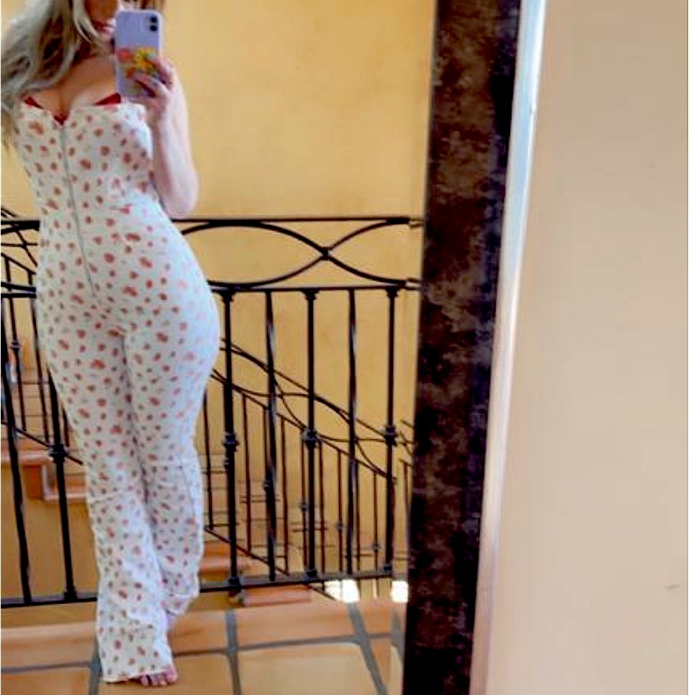 Curvy 2nd Ave Strawberry Print Jumpsuit